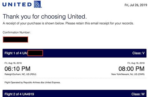 united airlines reservations confirmation